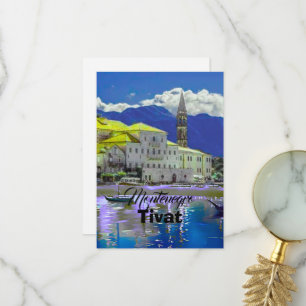 Tivat Montenegro, modern postcard, Coast Travel A Thank You Card