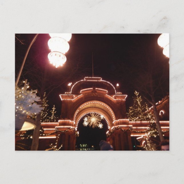 Tivoli Entrance Christmastime Copenhagen Denmark Holiday Postcard (Front)