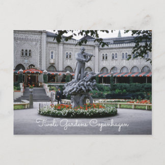 Tivoli Gardens Vintage Amusement Park Copenhagen Postcard
