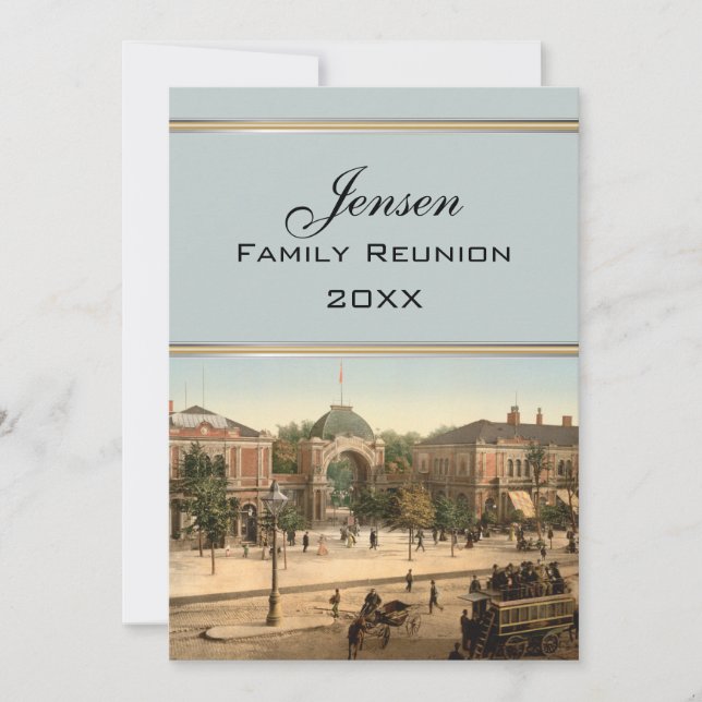 Tivoli Park Entrance Copenhagen Family Reunion Invitation (Front)