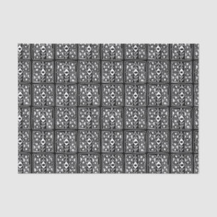 Tivoli Tile Black White Pattern Tissue Paper