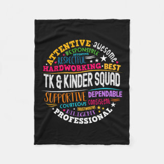 Tk And Kinder Squad Transitional Kindergarten Teac Fleece Blanket