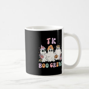 TK Boo Crew Retro Groovy Halloween Floral Ghost TK Coffee Mug