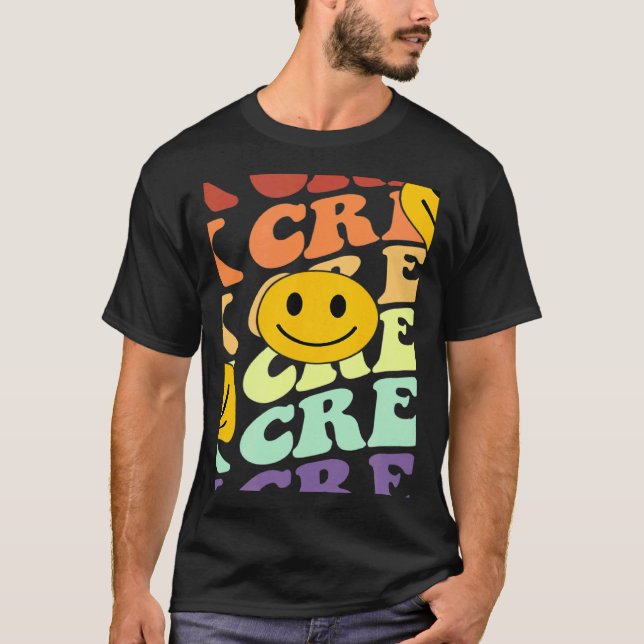 Tk crew squad retro smile face Back To School kind T-Shirt (Front)
