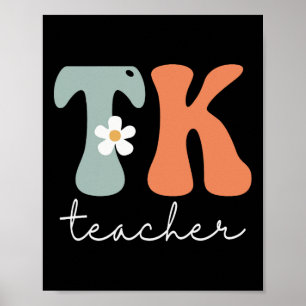 Tk Teacher Retro Groovy Vintage Happy First Day Of Poster