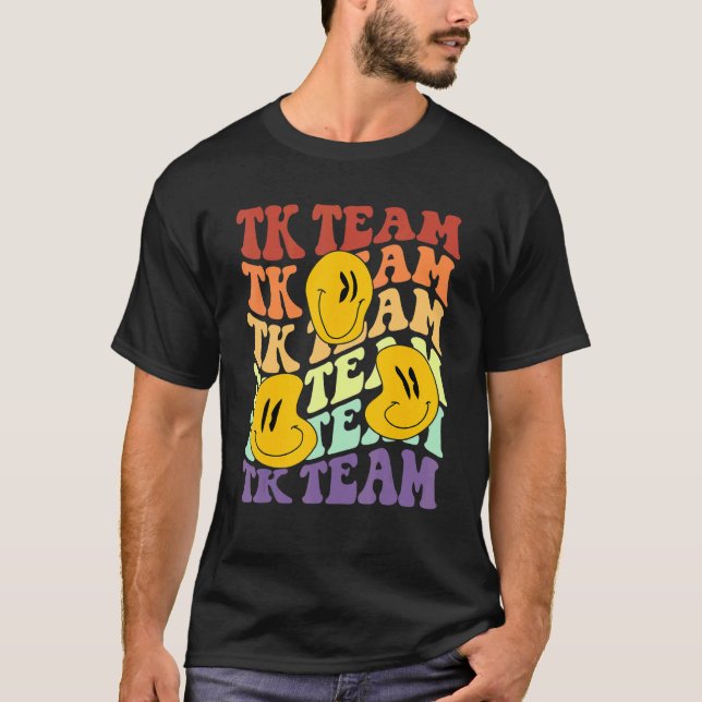 Tk team squad retro smile face Back To School kind T-Shirt (Front)