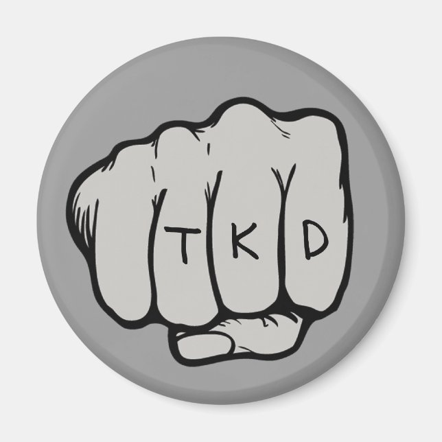 TKD Fist Round Magnet (Front)