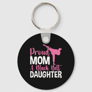 Tkd Karate Judo Proud Mum Of A Black Belt Daughter Key Ring