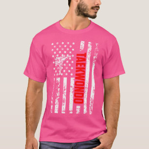 Tkd Us American Flag Sports Patriotic Taekwondo T-Shirt