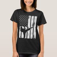 TKD US Vintage American Flag Sports Patriotic Taek