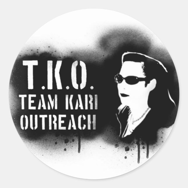TKO - Black Stencil Classic Round Sticker (Front)