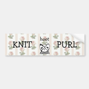TKZA knit hoot purl bumper sticker
