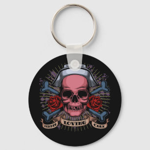TLC Nurse Skull Key Ring