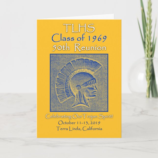 TLHS Class of 1969 Trojan Spirit 50th Reunion Card (Front)