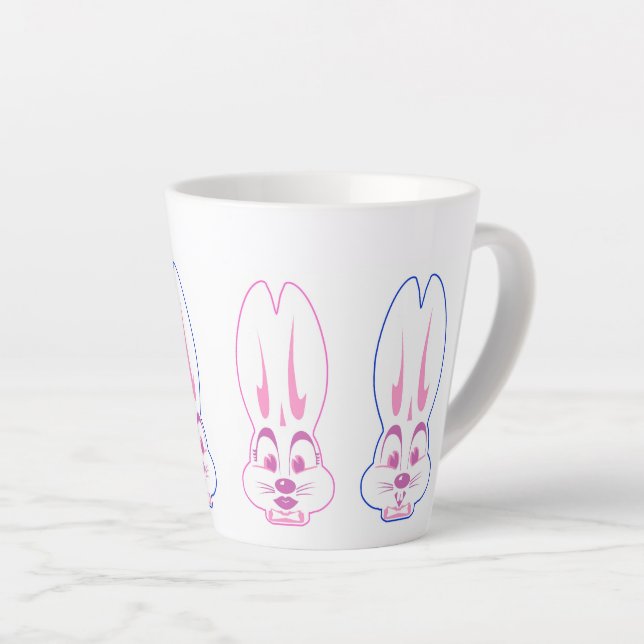 TLHS Classic Bunnies all in a Row Latte Mug (Right Angle)