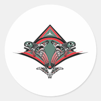 Tlingit Killer Whale & Eagle Classic Round Sticker