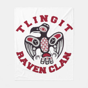 Tlingit Raven Clan 50"x60" Fleece Blanket