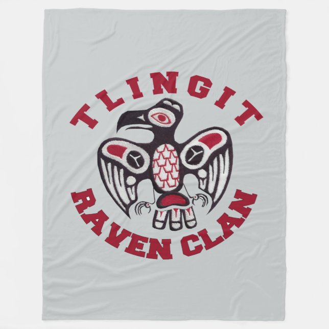 Tlingit Raven Clan 60x80 Fleece Blanket (Front)