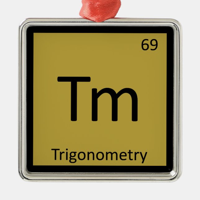 Tm - Trigonometry Math Chemistry Periodic Table Metal Tree Decoration (Front)