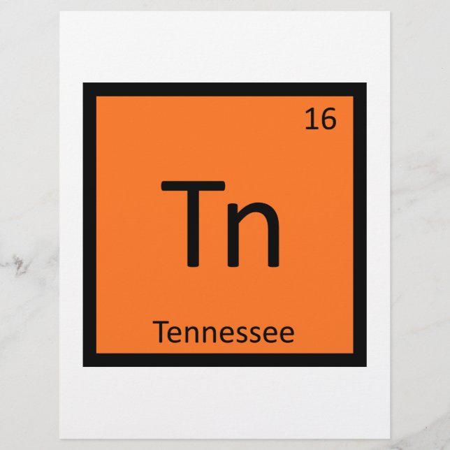 Tn - Tennessee State Chemistry Periodic Table (Front)