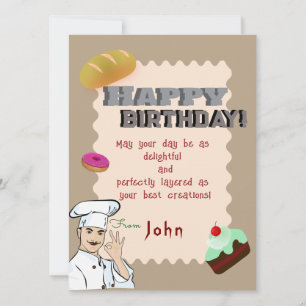To a baker  card