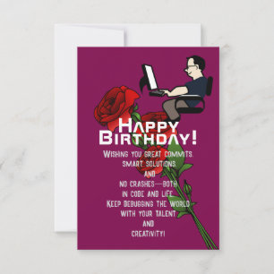 To a brilliant software engineer's birthday card