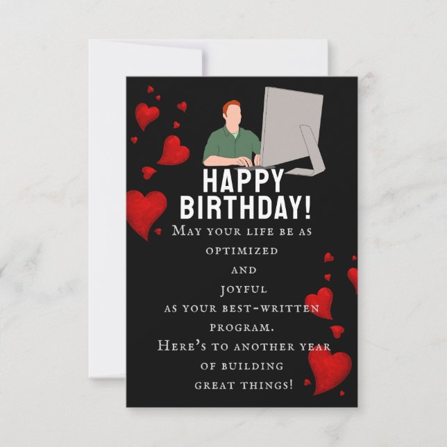 To a brilliant software engineer's birthday card (Front)