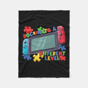 To A Different Level Gamer 2024 Video Game Autism Fleece Blanket