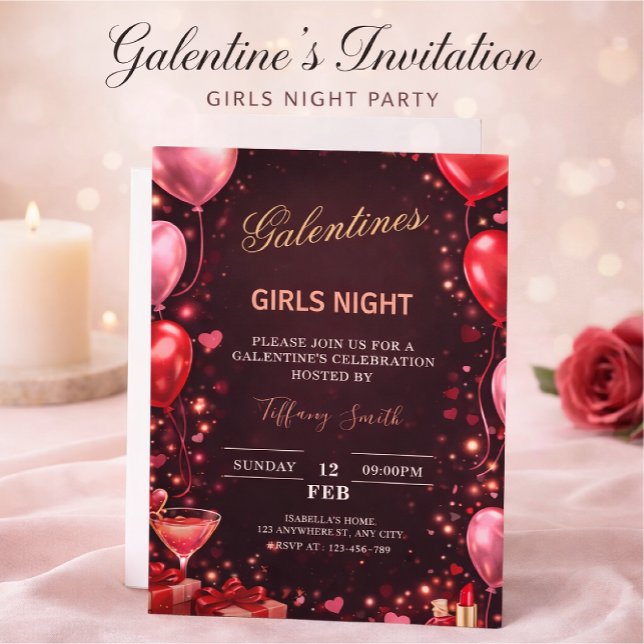 to a girl's night out on Valentine's Day Invitation (Creator Uploaded)
