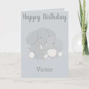 To a little boy on his birthday elephant theme card