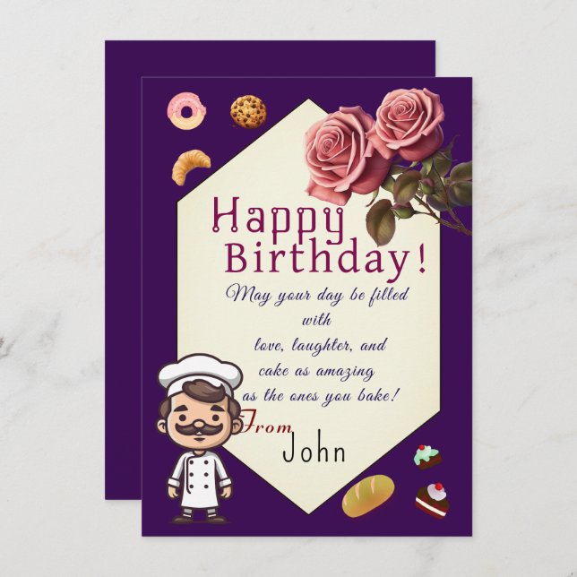 To a pastry chef card (Front/Back)
