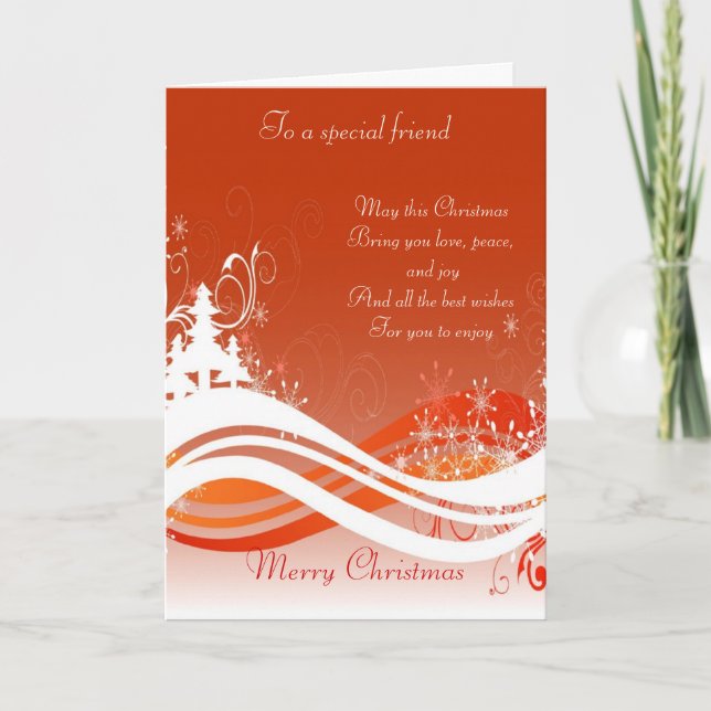To a special friend at Christmas Holiday Card (Front)
