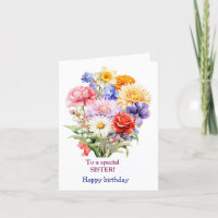 To a Special Sister Pink Yellow Roses Birthday