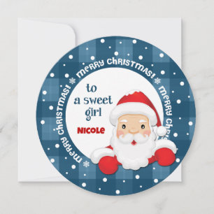 To a Sweet Girl from Santa Claus. Christmas Cards