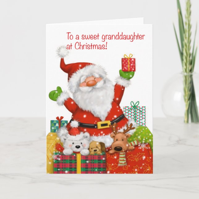 To a Sweet Granddaughter at Christmas Card (Front)