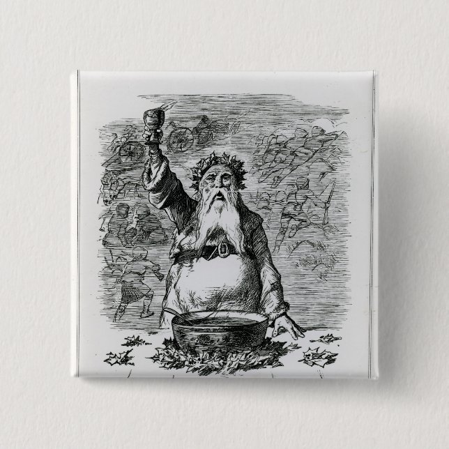 To Absent Friends! 15 Cm Square Badge (Front)