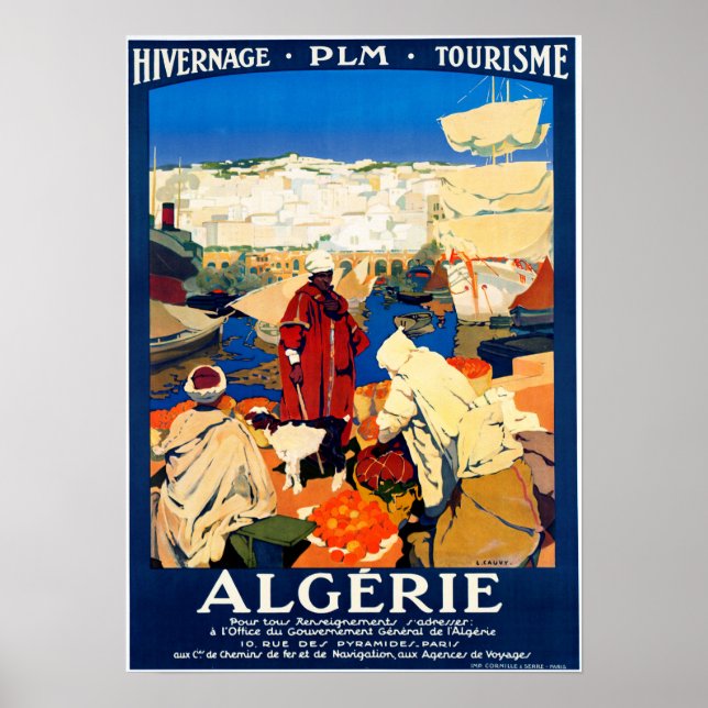 To ALGERIE French PLM Railways Vintage Travel Poster (Front)