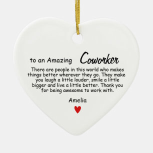 To an Amazing coworker, Coworker Christmas Gift Ceramic Tree Decoration