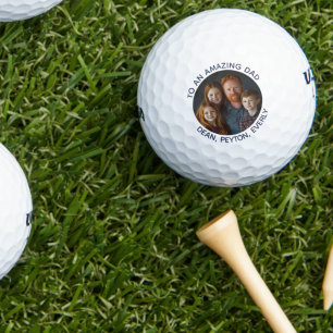 To an Amazing Dad on Father’s Day Custom Photo Golf Balls