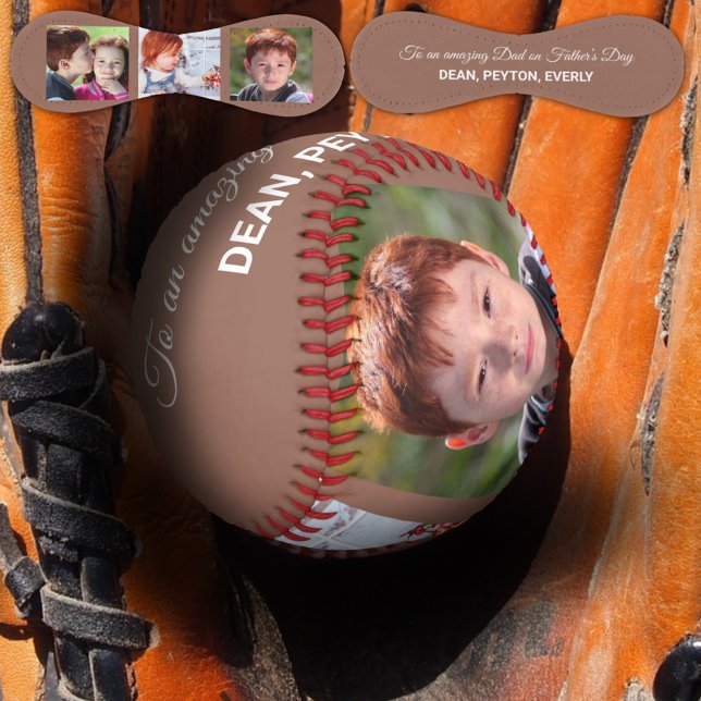 To an Amazing Dad on Father’s Day Custom Photos Baseball (Creator Uploaded)