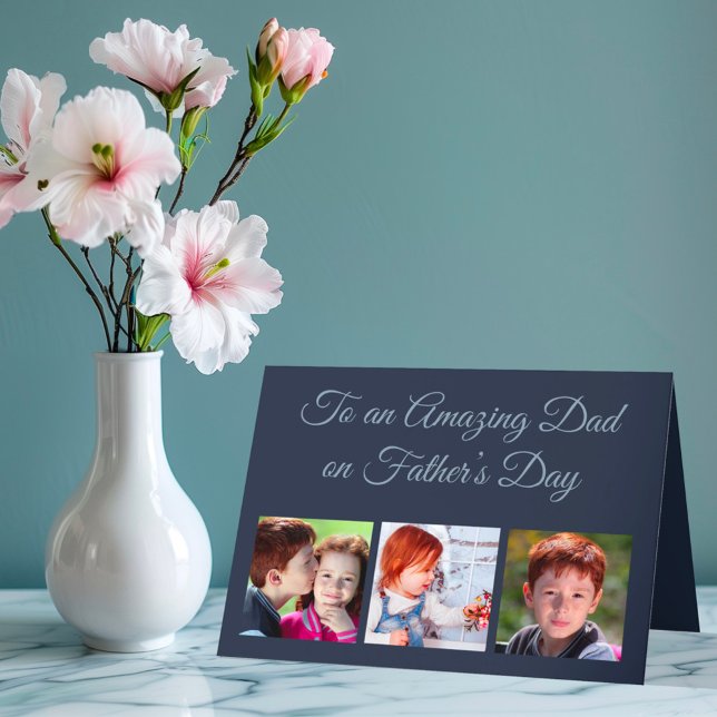To an Amazing Dad on Father’s Day Custom Photos Holiday Card (Creator Uploaded)