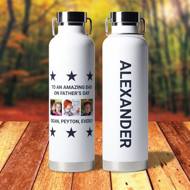 To an Amazing Dad on Father’s Day Custom Photos Water Bottle (Creator Uploaded)