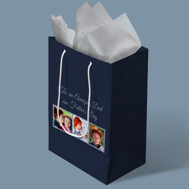 To an Amazing Dad on Father’s Day Photo Medium Gift Bag (Creator Uploaded)