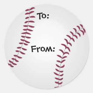 To and From Baseball Gift Tag Stickers Sports Fan