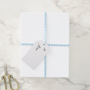 To and From Black Modern Calligraphy Gift Tag
