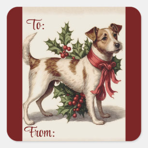 To And From Holiday Dog Sticker