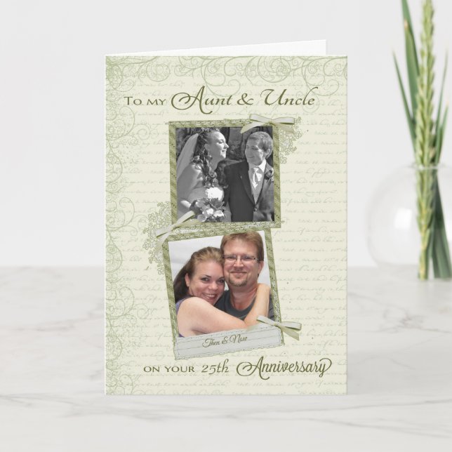 To Aunt & Uncle on _th Anniversary-Custom Then&Now Card (Front)