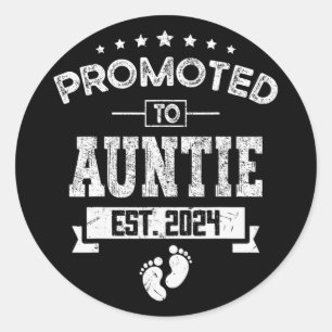 To Auntie 2024 New First Mothers Day 1st Time  Classic Round Sticker