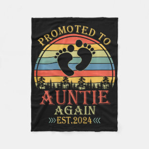 To Auntie Again Est 2024 Pregnancy Announcement  Fleece Blanket