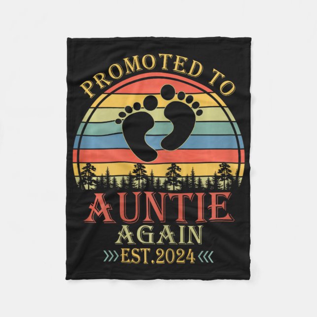 To Auntie Again Est 2024 Pregnancy Announcement  Fleece Blanket (Front)